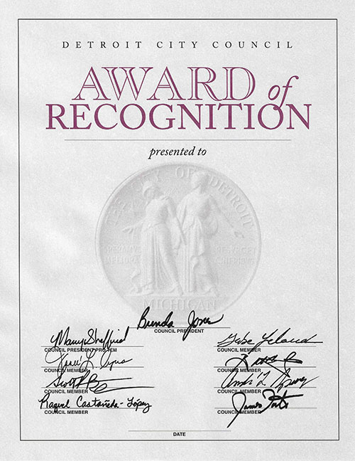 Award of Recognition