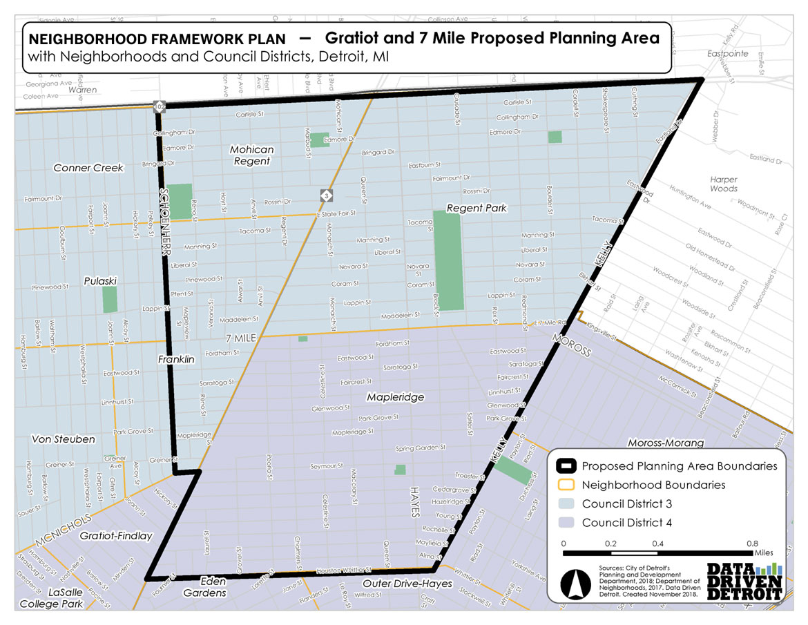 Gratiot - 7 Mile Map