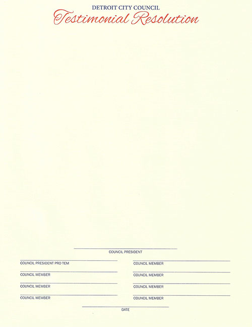 Testimonal Resolution