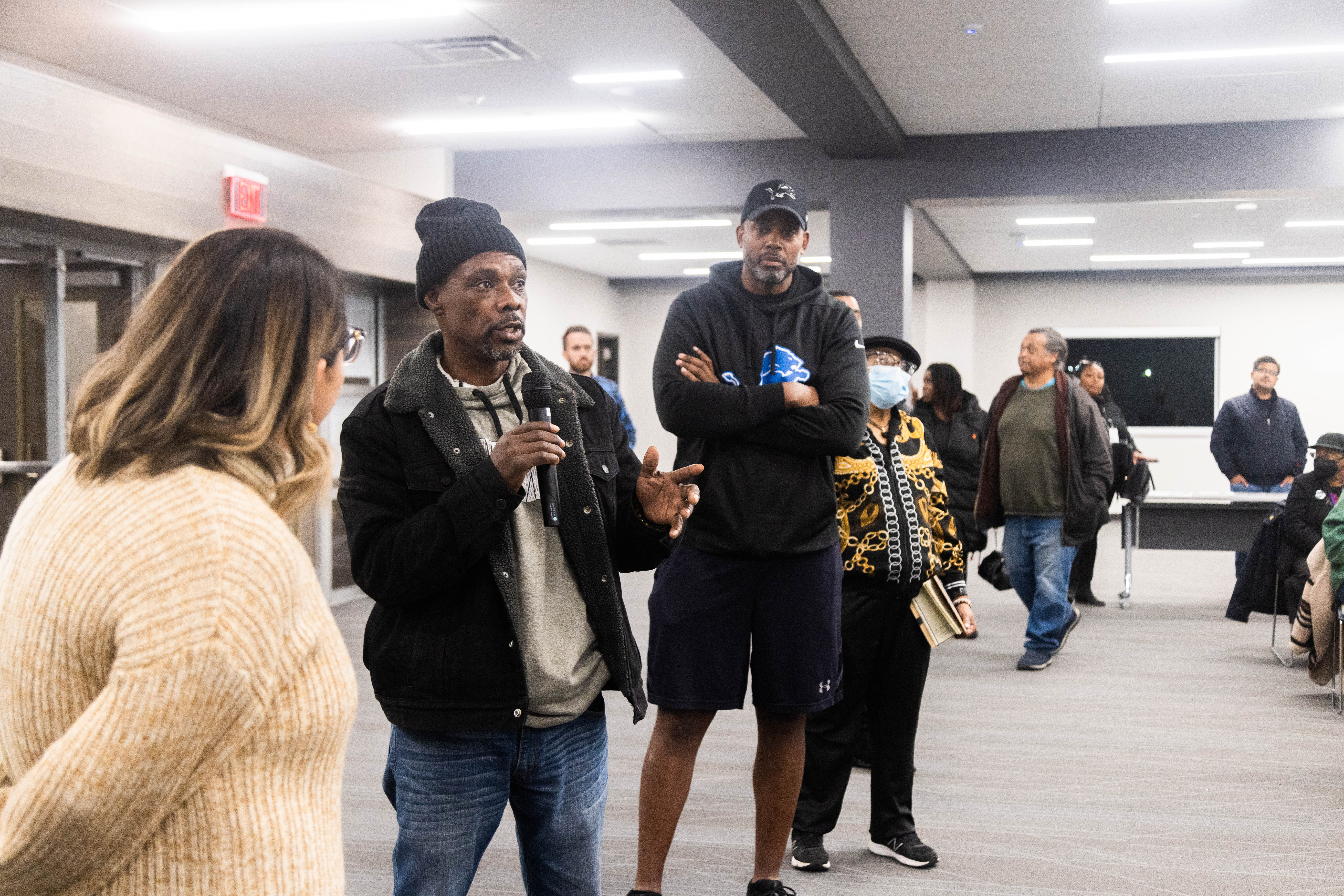 Dexter Ave. Streetscape Planning meeting 3 man asking question