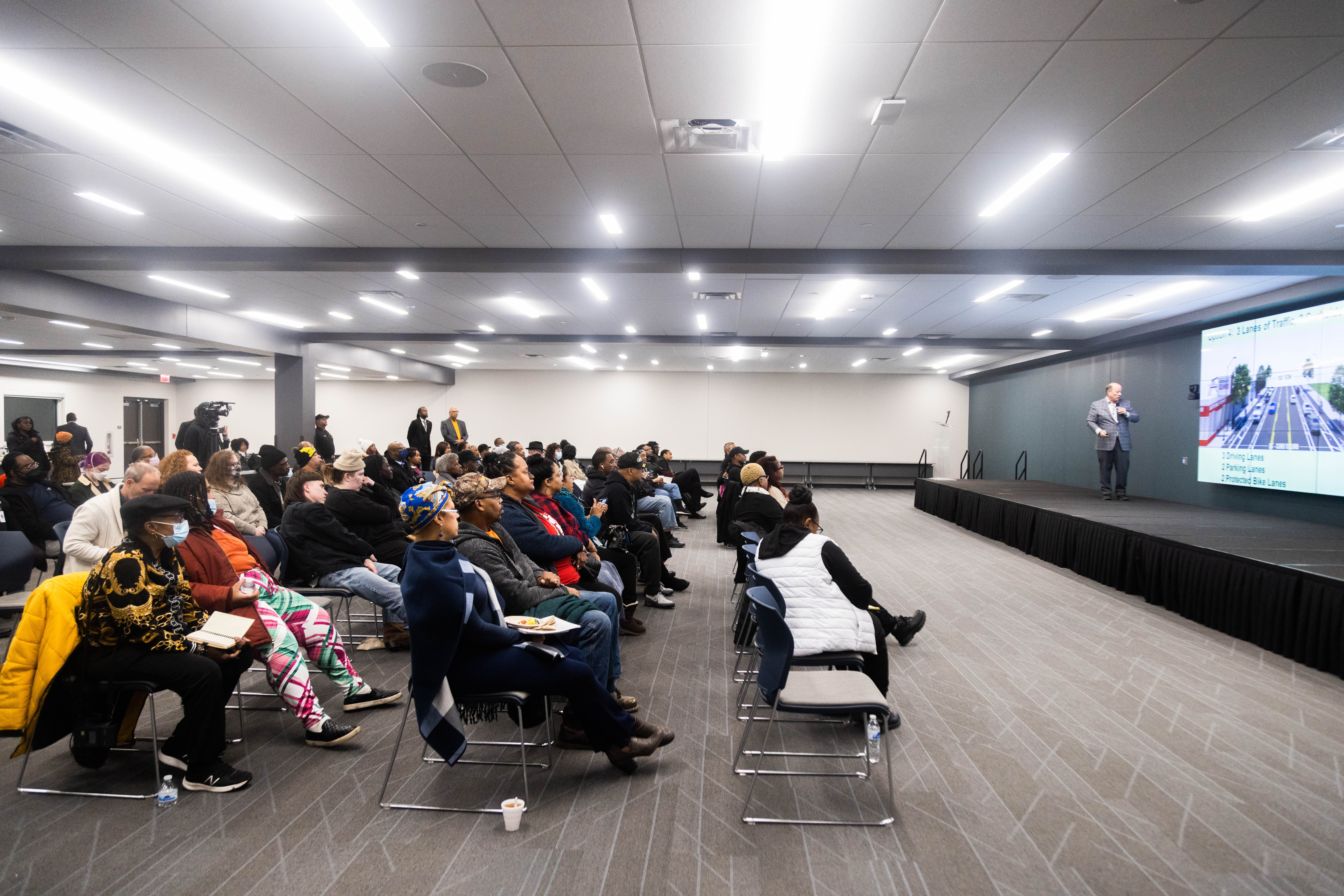 Dexter Ave. Streetscape meeting 2 Mayor on stage